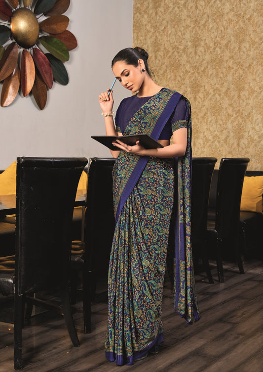 Braves Navy Blue Women's Premium Italian Silk Small Butty